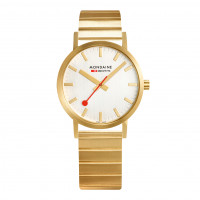 Mondaine 36mm, Gold Plated Stainless Steel Watch - A660.30314.16SBM